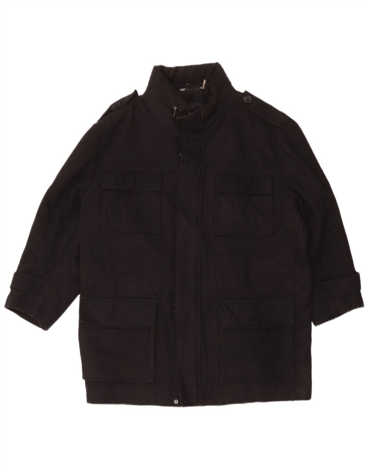 Calvin Klein Herre Military Jacket UK 42 XL Sort Uld