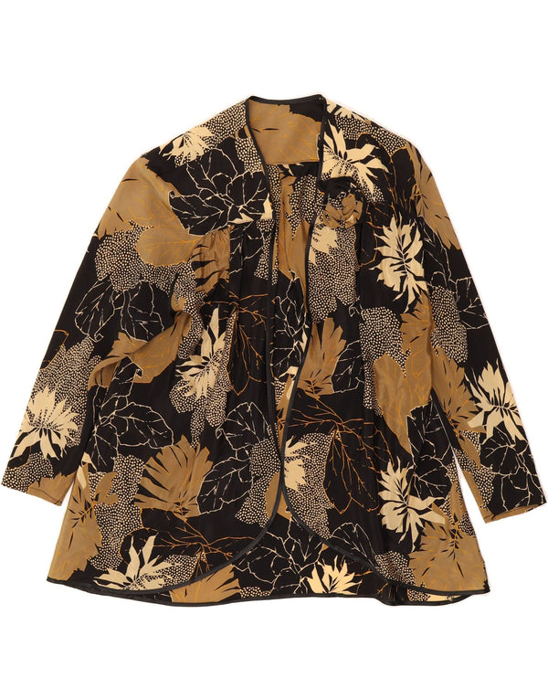 VINTAGE Dame Cardigan Top IT 52 2XL Flerfarvet blomsteracetat