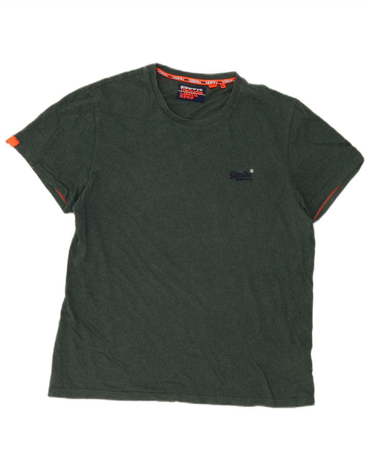 Superdry T-shirt top til mænd 2XL grøn bomuld