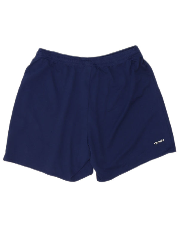 Adidas Womens Climalite Sportshorts UK 10 Small Blue Colourblock
