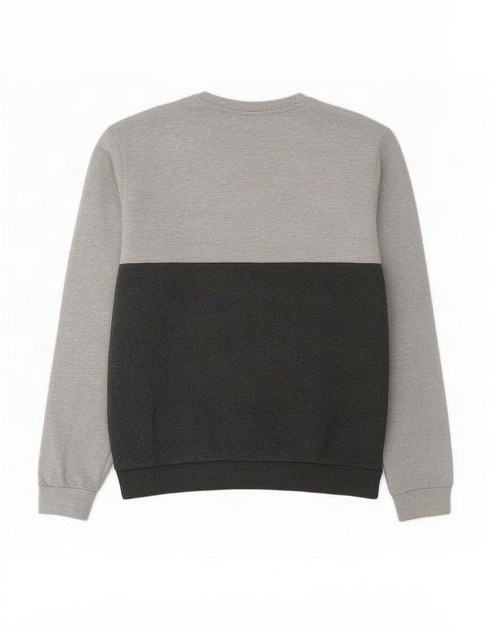 Fila Herre Sweatshirt Jumper Stor Grå Colourblock Bomuld
