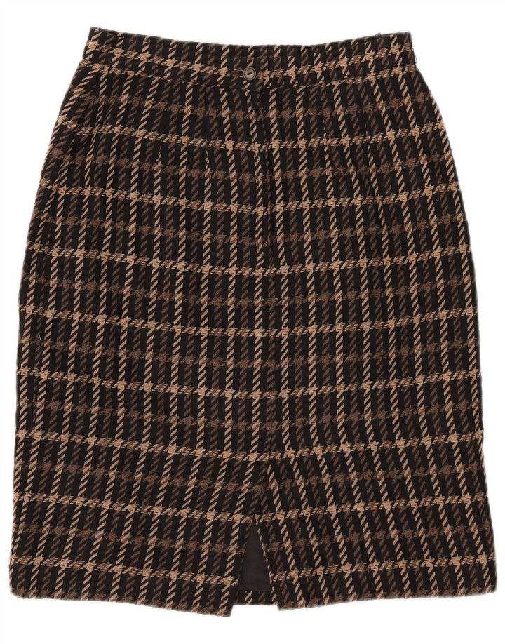 Marks & Spencer Pencil Nederdel til kvinder UK 14 Medium W28 Brun ternet akryl