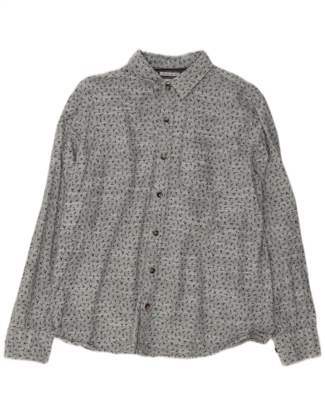 Fat Face Herre Regular Fit skjorte Medium Grey Flecked Bomuld