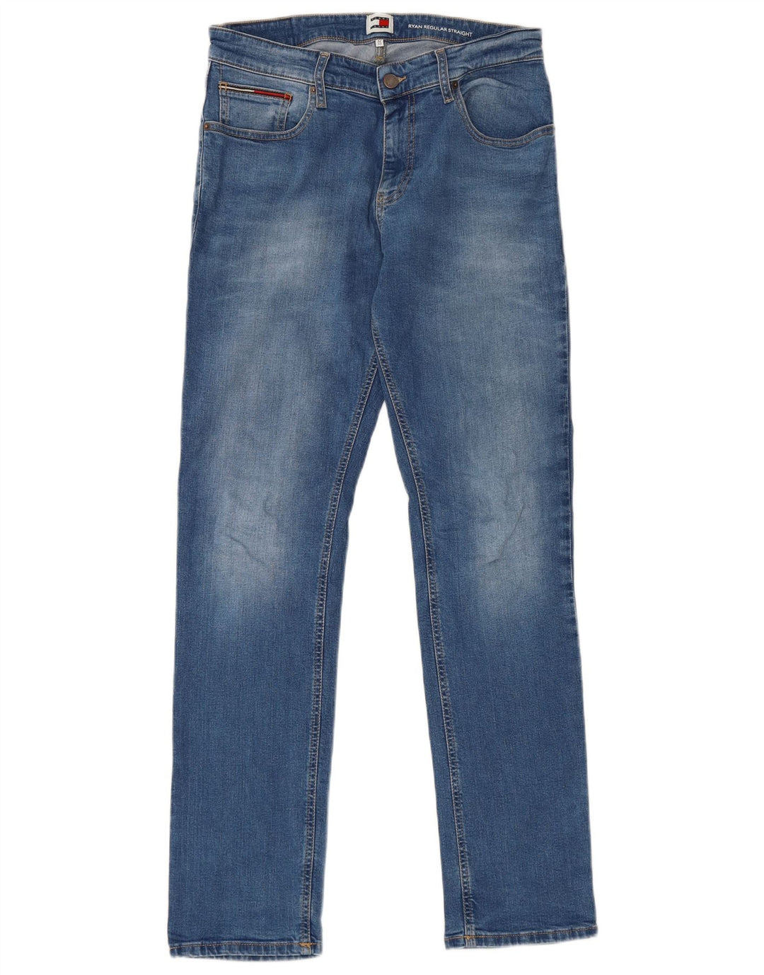 Tommy Hilfiger Herre Ryan Regular Straight Jeans W32 L32 Blå Bomuld