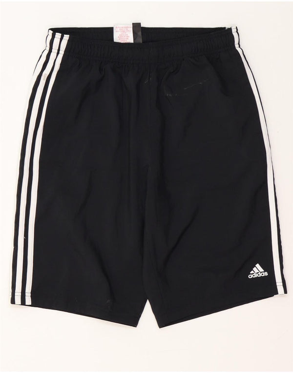 ADIDAS Boys Sport Shorts 13-14 Years  Black Polyester