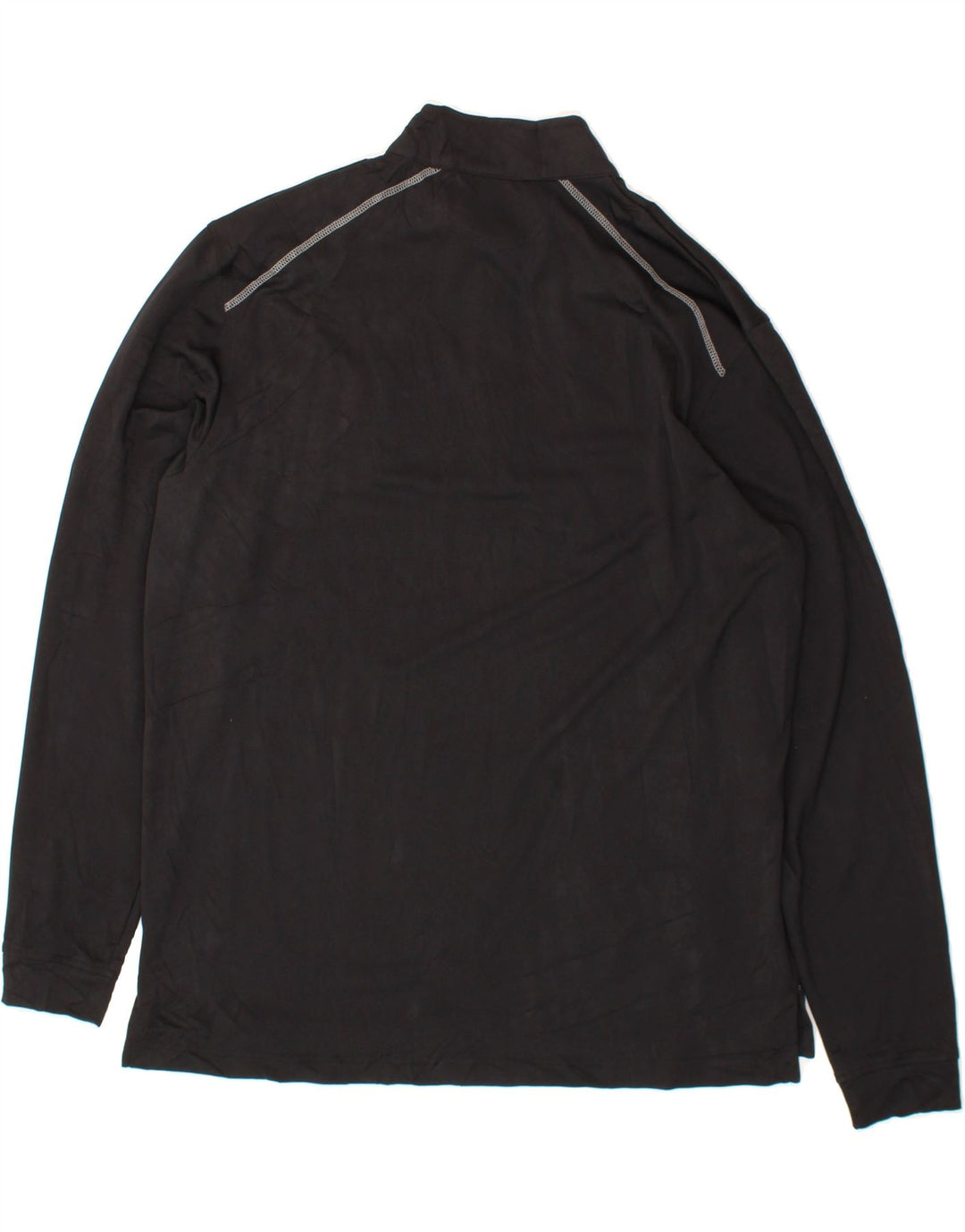 UNDER ARMOUR Mens Zip Neck Pullover Tracksuit Top Medium Black Polyester Vintage Under Armour and Second-Hand Under Armour from Messina Hembry 
