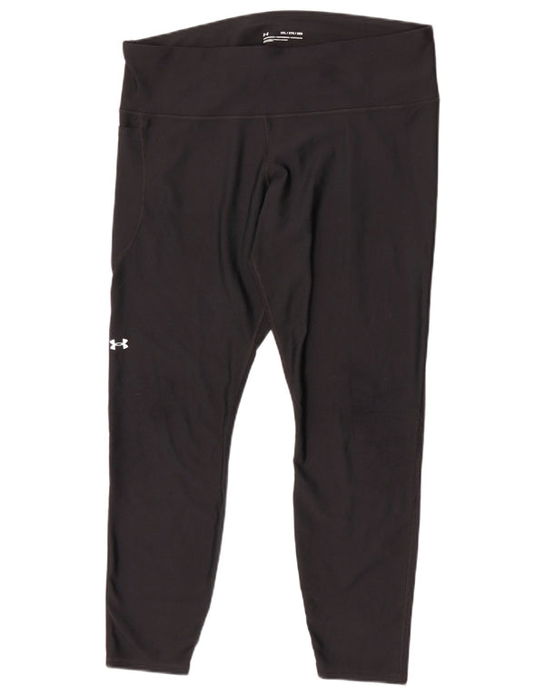 Under Armour Dame Capri Leggings UK 20 2XL Sort Polyester