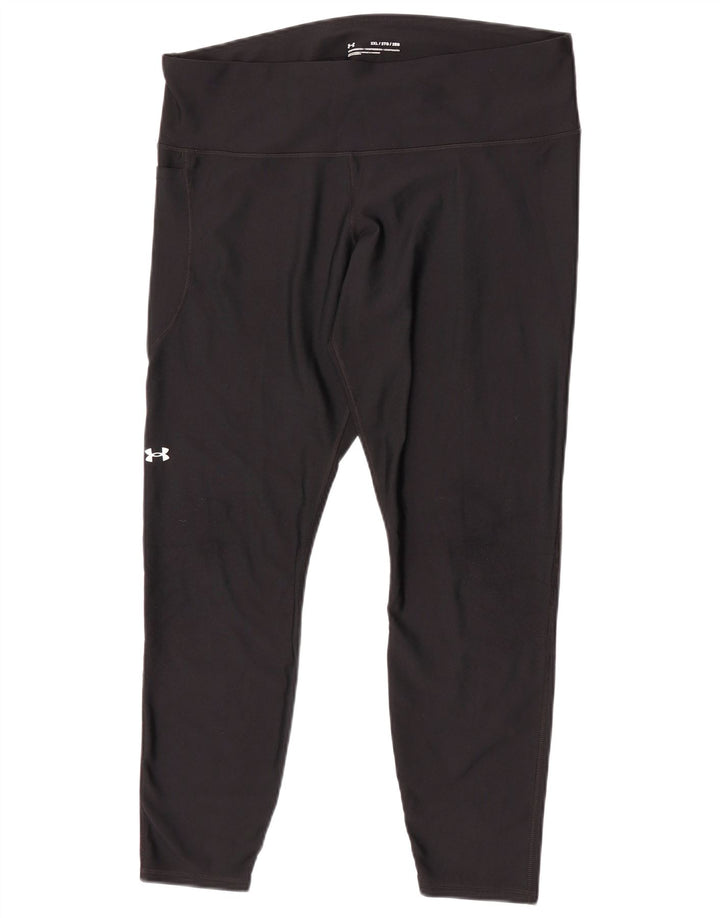 Under Armour Dame Capri Leggings UK 20 2XL Sort Polyester