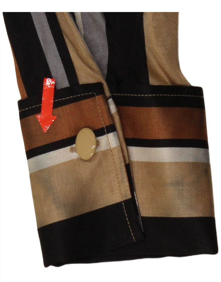 Naracamicie skjortebluse til kvinder UK 12 Medium Flerfarvet stribet viskose