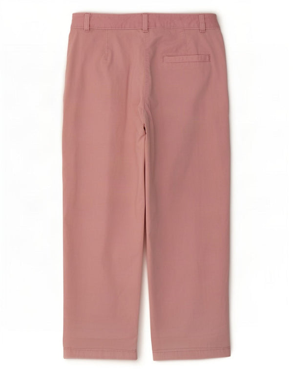 Marks & Spencer Dame Cropped Trousers UK 12 Medium W30 L25 Pink Bomuld