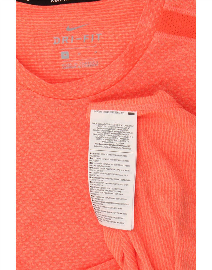 Nike Herre Dri Fit T-shirt Top Medium Orange Polyester