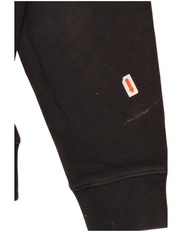 CHAMPION Womens Crop Oversized hættetrøje Jumper UK 6 XS Sort bomuld