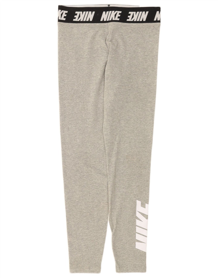 Nike Dame Tight Fit Grafiske Leggings UK 12 Medium Grey Colourblock