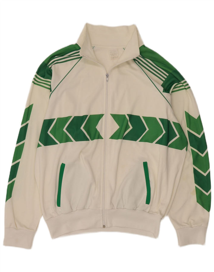 Vintage træningsdragt til mænd Top jakke 2XL Hvid Colourblock Nylon