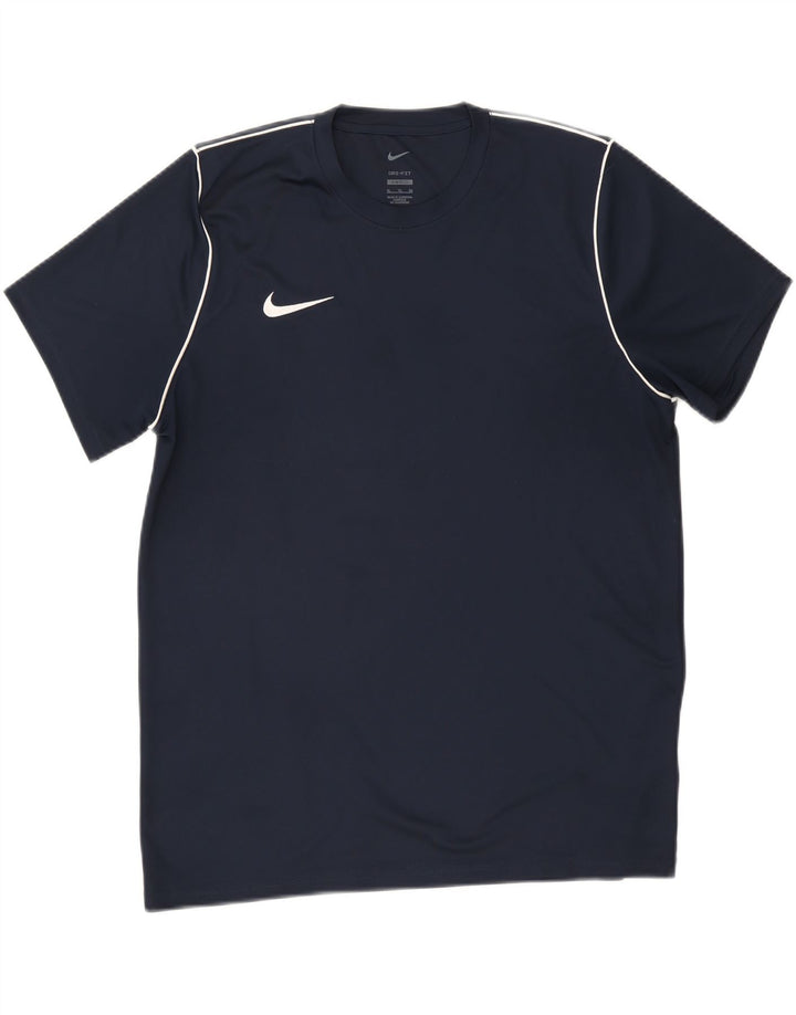 Nike Herre Dri Fit Slim Fit T-Shirt Top XL Marineblå Polyester