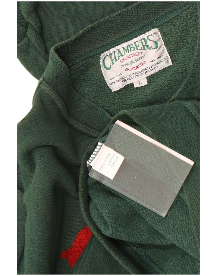 Chambers Herre Grafisk Sweatshirt Jumper Stor Grøn Bomuld