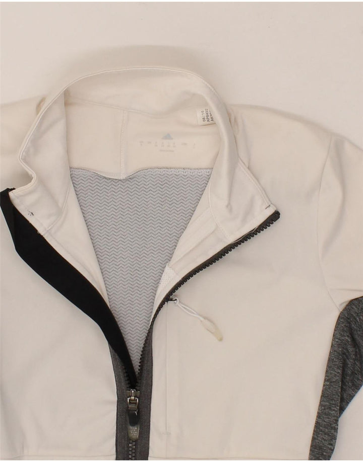 ADIDAS Womens Tracksuit Top Jacket UK 8 Small White Colourblock Polyester Vintage Adidas and Second-Hand Adidas from Messina Hembry 