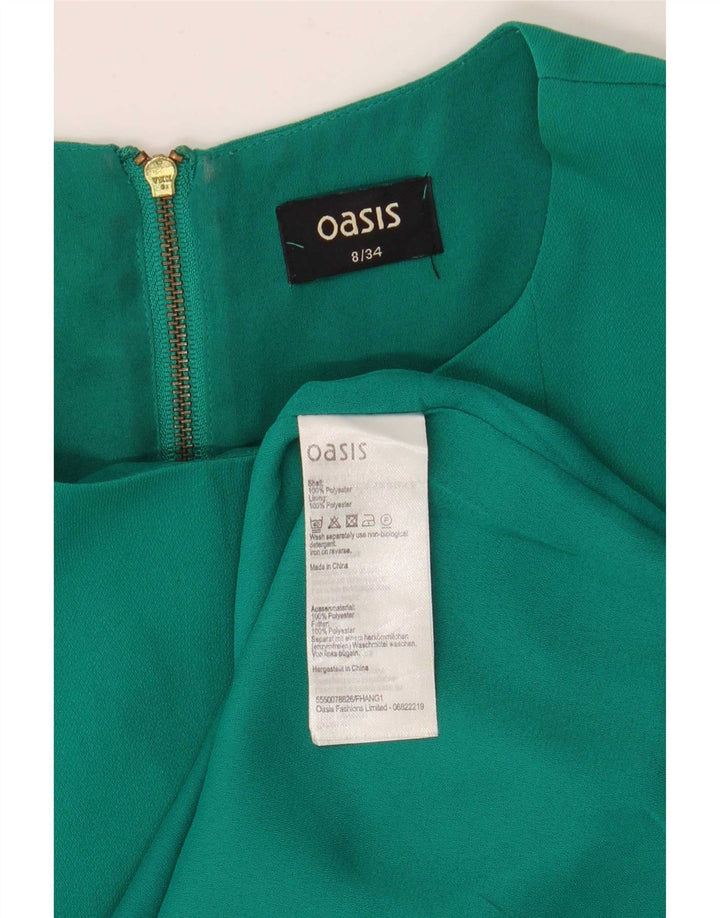 Oasis Womens Sleeveless Sheath Dress UK 8 Small Green Polyester