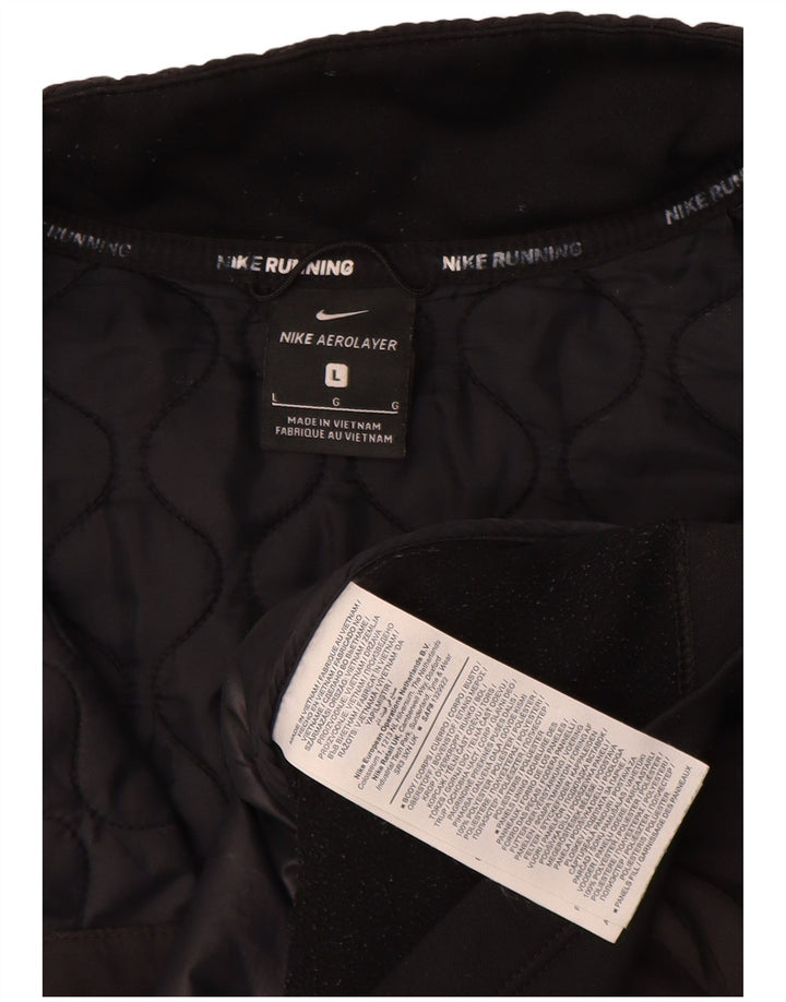 Nike Womens Quilted Gilet UK 16 Large Black Polyester