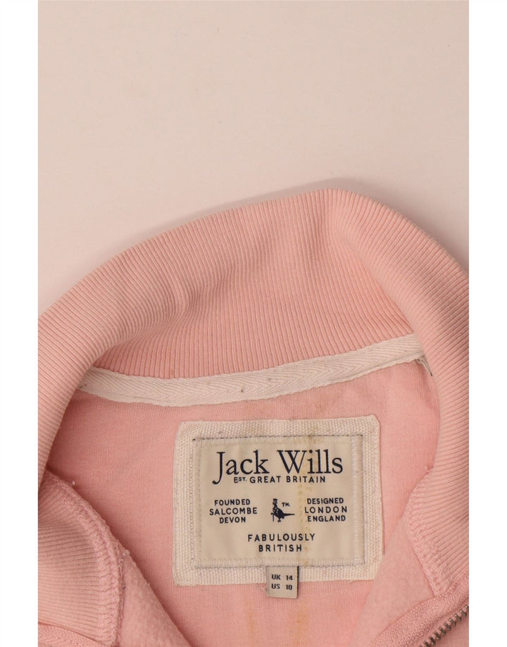 Jack Wills Dame Oversized Grafisk Sweatshirt Jumper UK 14 Large Pink