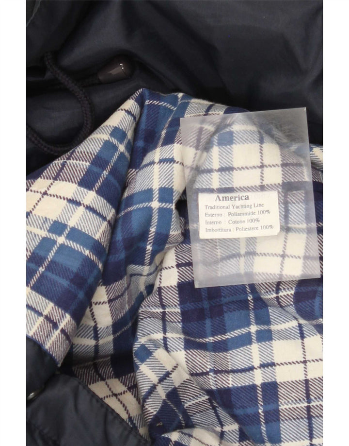 America Herre Windbreaker Jacket UK 42 XL Navy Blue Polyester