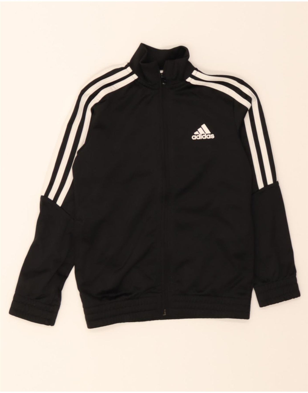 ADIDAS Boys Tracksuit Top Jacket 7-8 Years Black Polyester Vintage Adidas and Second-Hand Adidas from Messina Hembry 