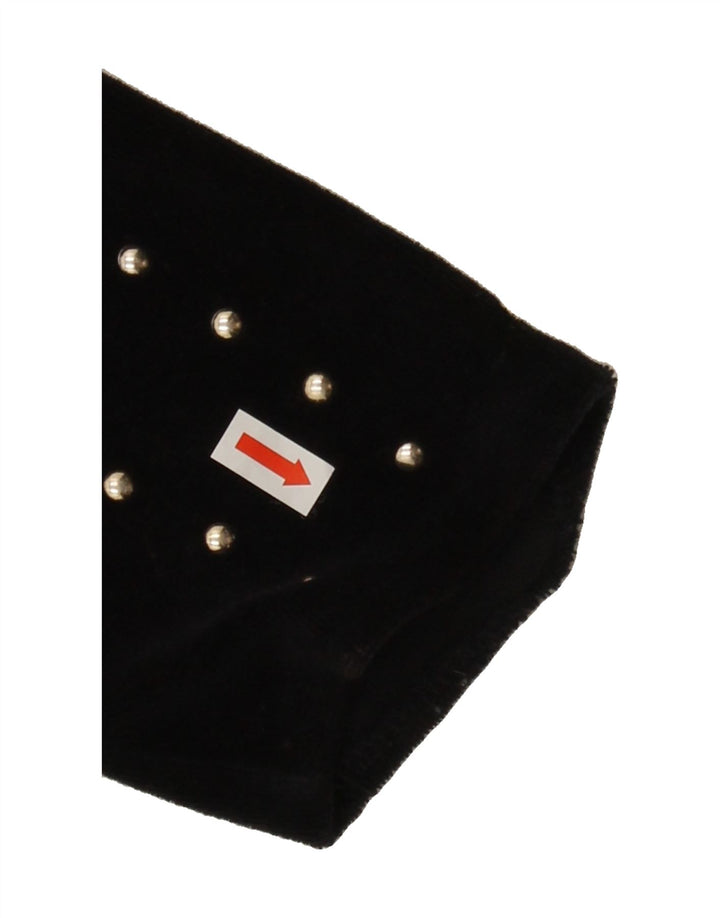 ZARA Womens Velvet 1 Button Blazer Jacket UK 10 Small Black Cotton Vintage Zara and Second-Hand Zara from Messina Hembry 