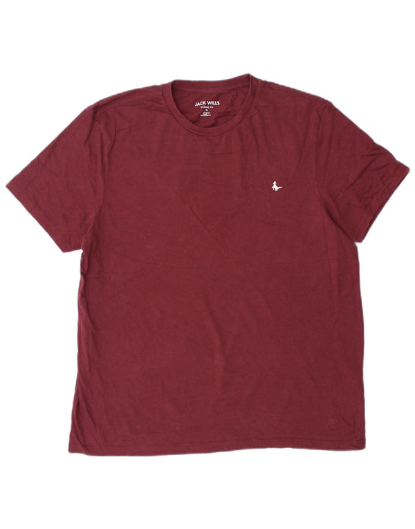 Jack Wills Mens Classic Fit T-Shirt Top XL Burgundy Cotton