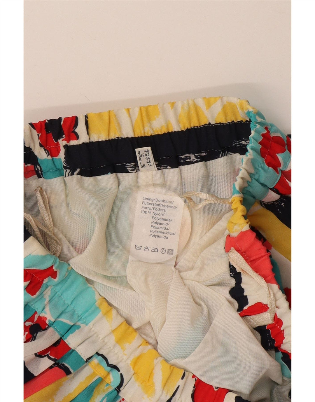 Vintage Kvinders abstrakt mønster Kniv Plisseret nederdel UK 14 Medium W32 Multic