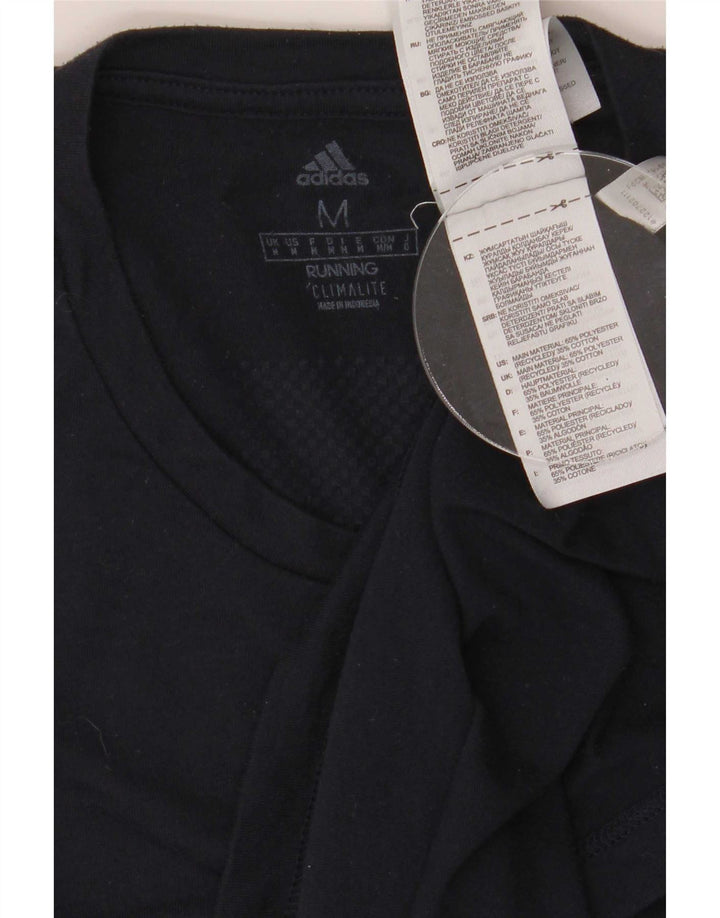 Adidas Herre Climalite T-Shirt Top Medium Marineblå Polyester