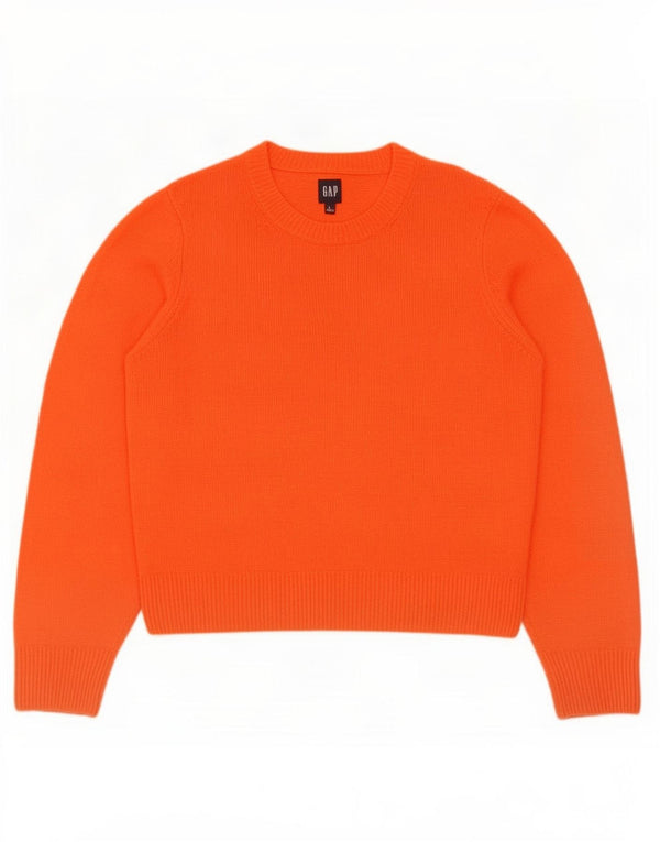 Gap Womens Oversized Crew Neck Jumper Sweater UK 16 Large Orange Cotton