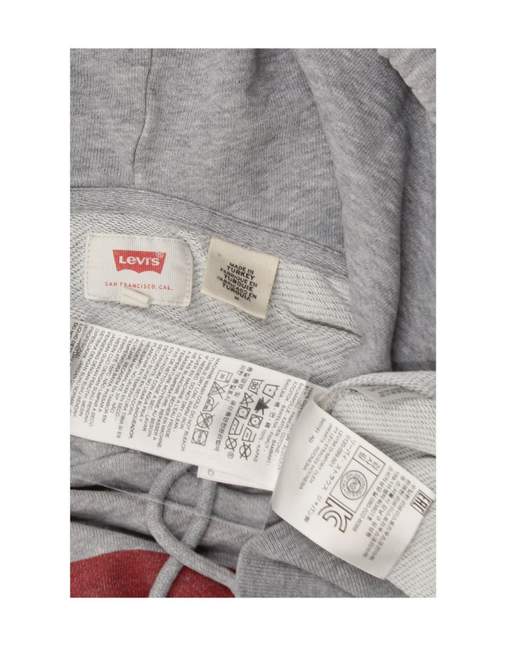LEVI'S Mens Graphic Hoodie Jumper Medium Grey Cotton Vintage Levi's and Second-Hand Levi's from Messina Hembry 