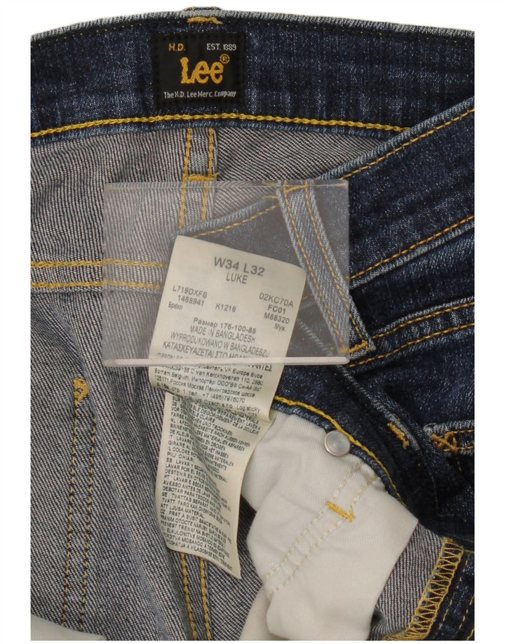 Lee Dame Luke Slim Jeans W34 L32 Blå Bomuld