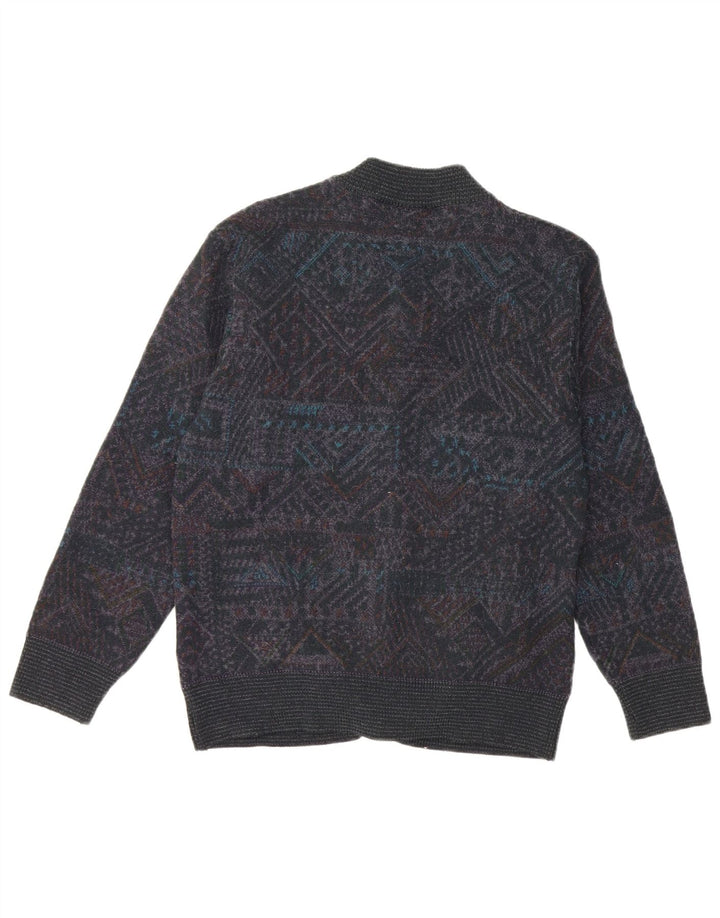 Maglificio Herre Cardigan Sweater Lille Grå Geometrisk Akryl
