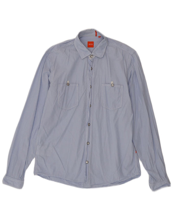 Hugo Boss Herreskjorte Medium Blue Pinstripe Bomuld