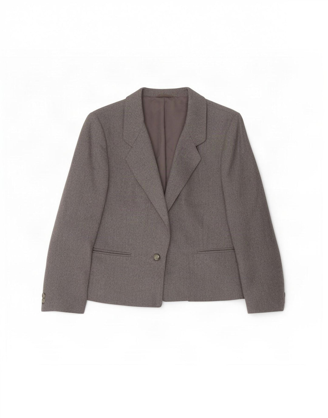 St Michael Dame 1 Knap Blazer Jakke UK 14 Stor Grå Uld