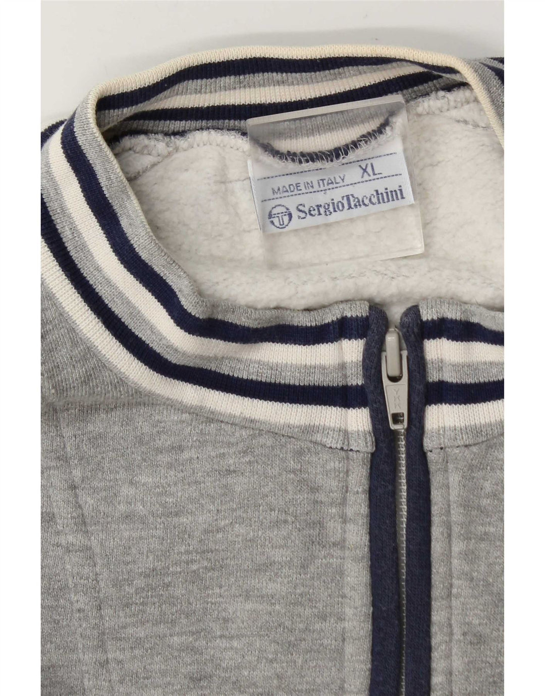 Sergio Tacchini Sweatshirt med lynlås til mænd XL Grå Colourblock