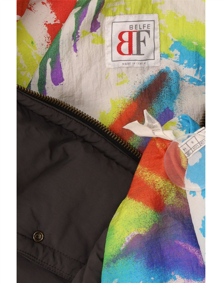 Belfe Womens Grafisk Oversized Polstret Jakke UK 14 Medium Grey Colourblock