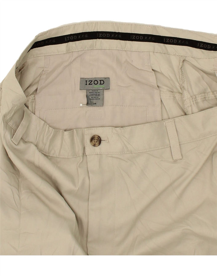 IZOD Mens High Waist Cargo Shorts W38 XL Beige Polyester Vintage Izod and Second-Hand Izod from Messina Hembry 