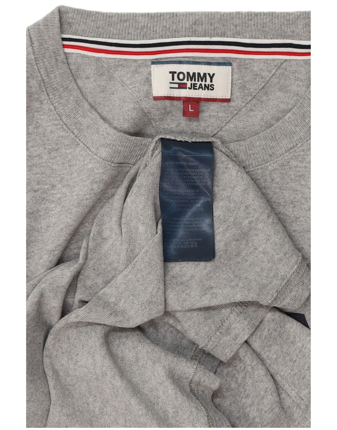TOMMY HILFIGER Herre grafisk T-shirt Top Stor grå bomuld