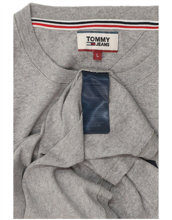 TOMMY HILFIGER Herre grafisk T-shirt Top Stor grå bomuld