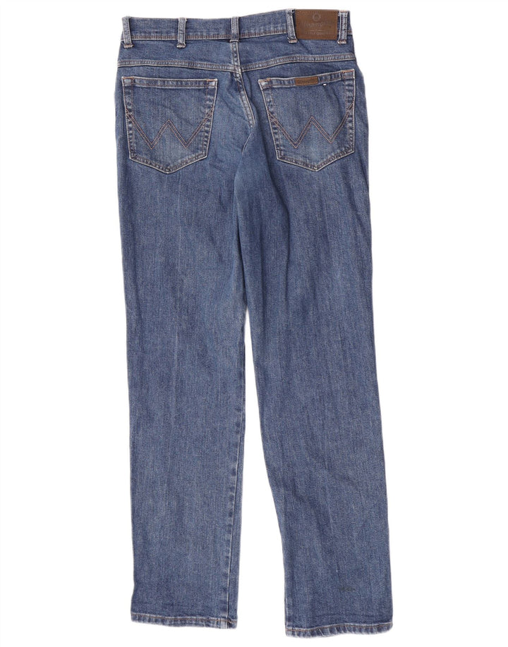 Wrangler Herre Regular Fit Straight Jeans W34 L34 Blå Bomuld