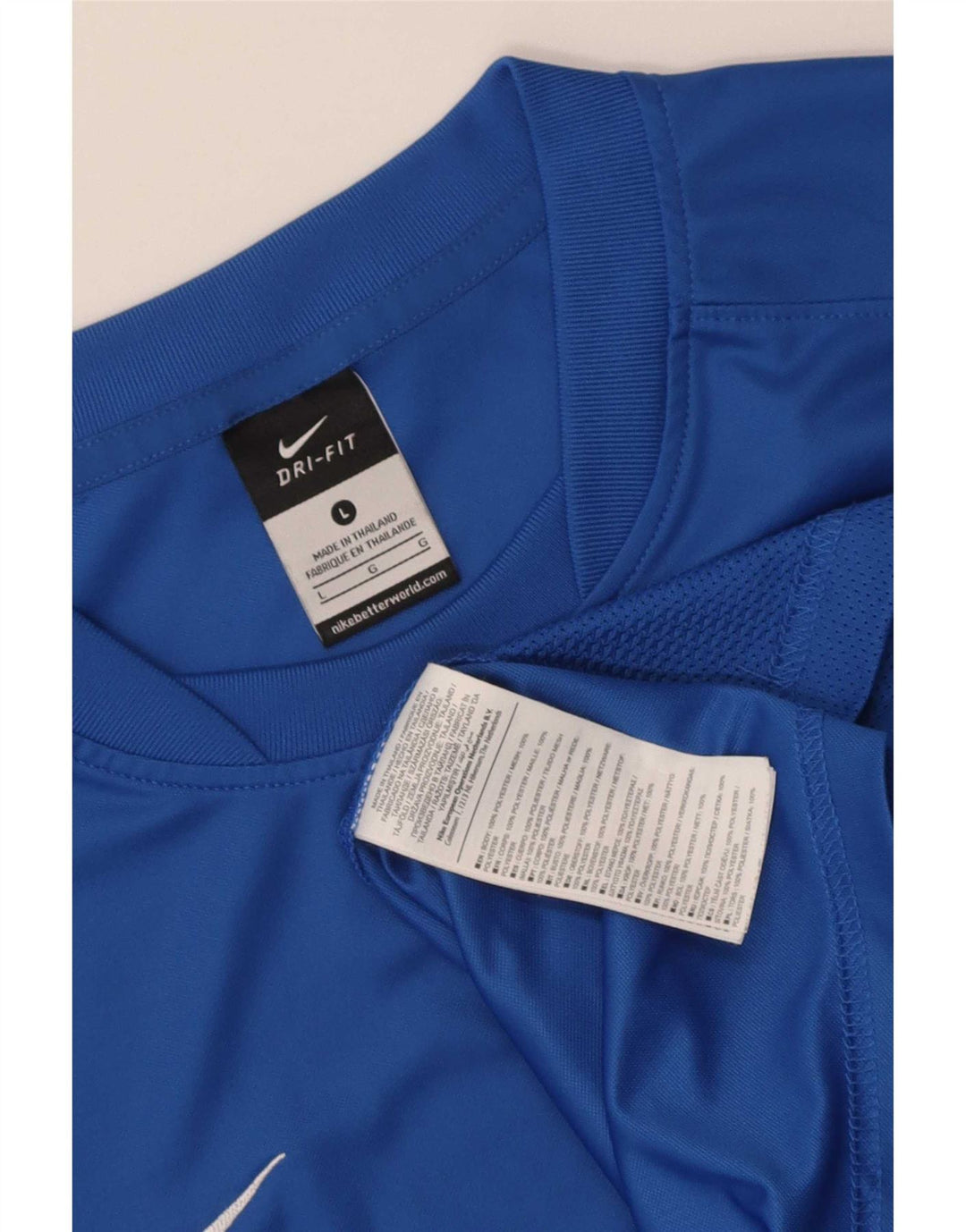 Nike Herre Dri Fit T-Shirt Top Stor Blå Polyester