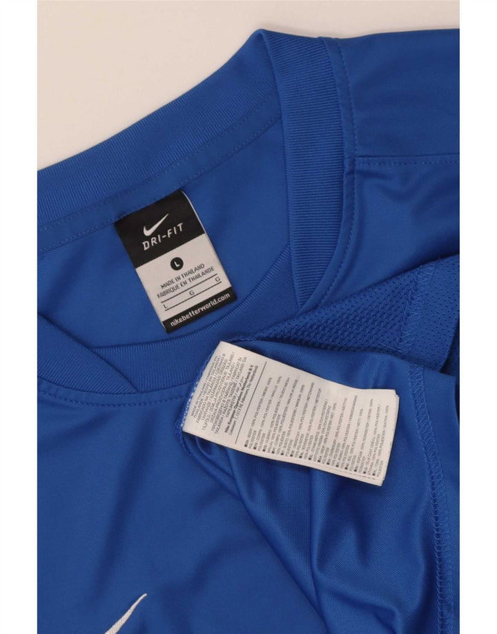 Nike Herre Dri Fit T-Shirt Top Stor Blå Polyester