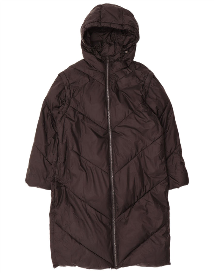 ZARA Dame Oversized Hooded Polstret Frakke UK 14 Medium Black