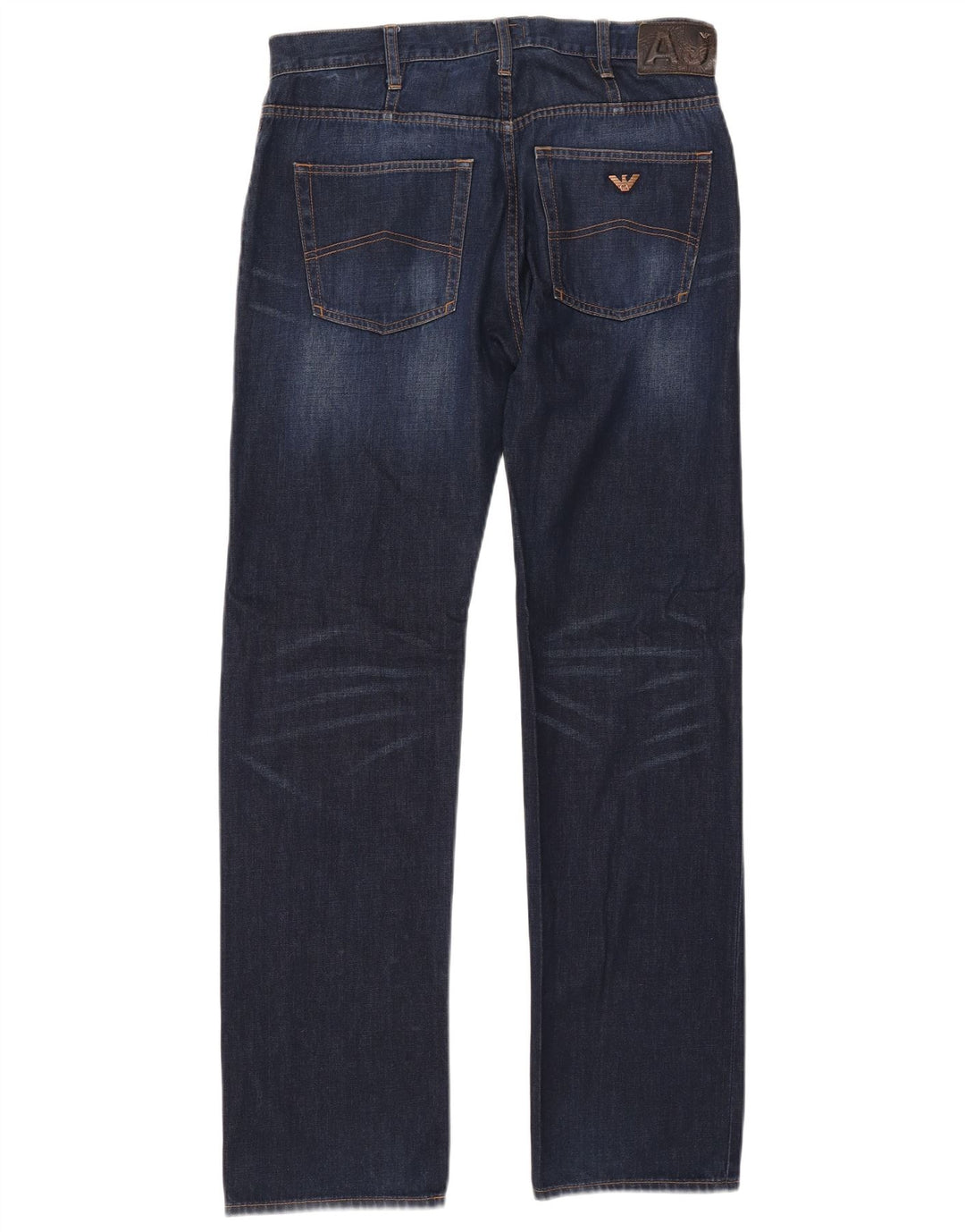 ARMANI Straight jeans til mænd W32 L32 Marineblå bomuld