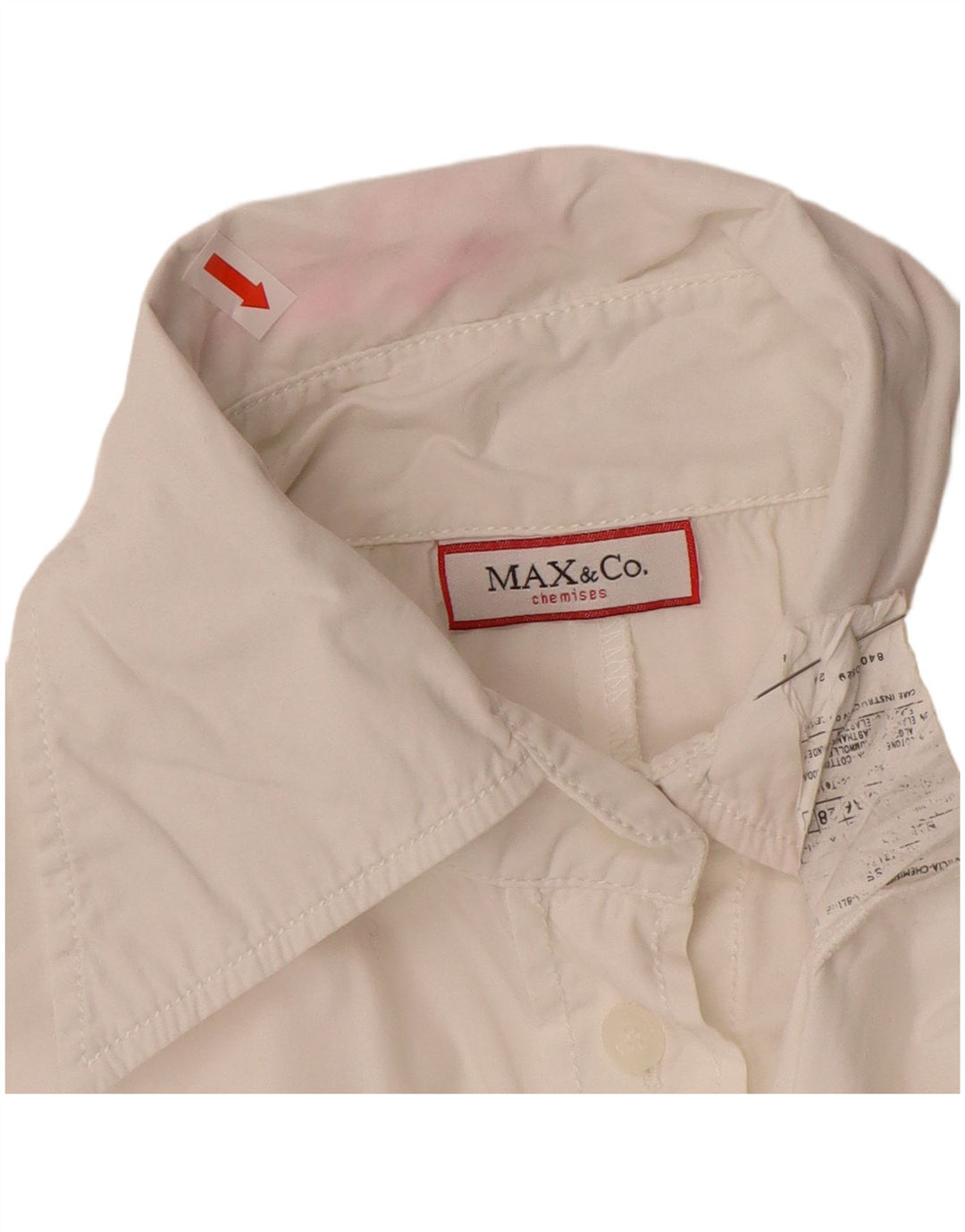 Max & Co. Dame Chemises Skjorte UK 12 Medium Hvid Bomuld