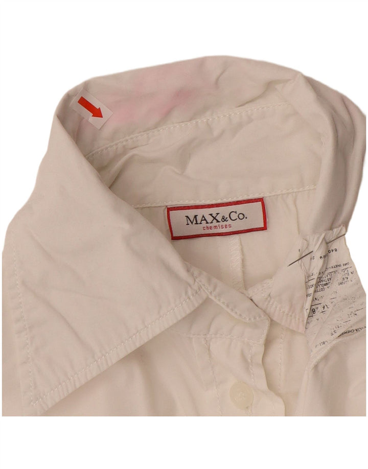 Max & Co. Dame Chemises Skjorte UK 12 Medium Hvid Bomuld