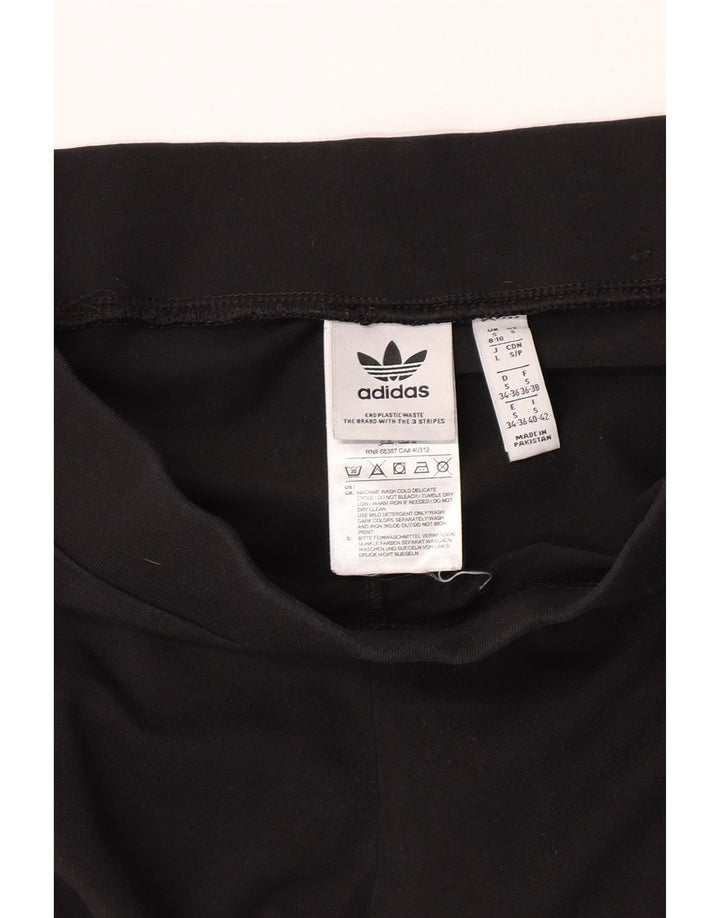Adidas Womens Leggings UK 8/10 Small Black Cotton