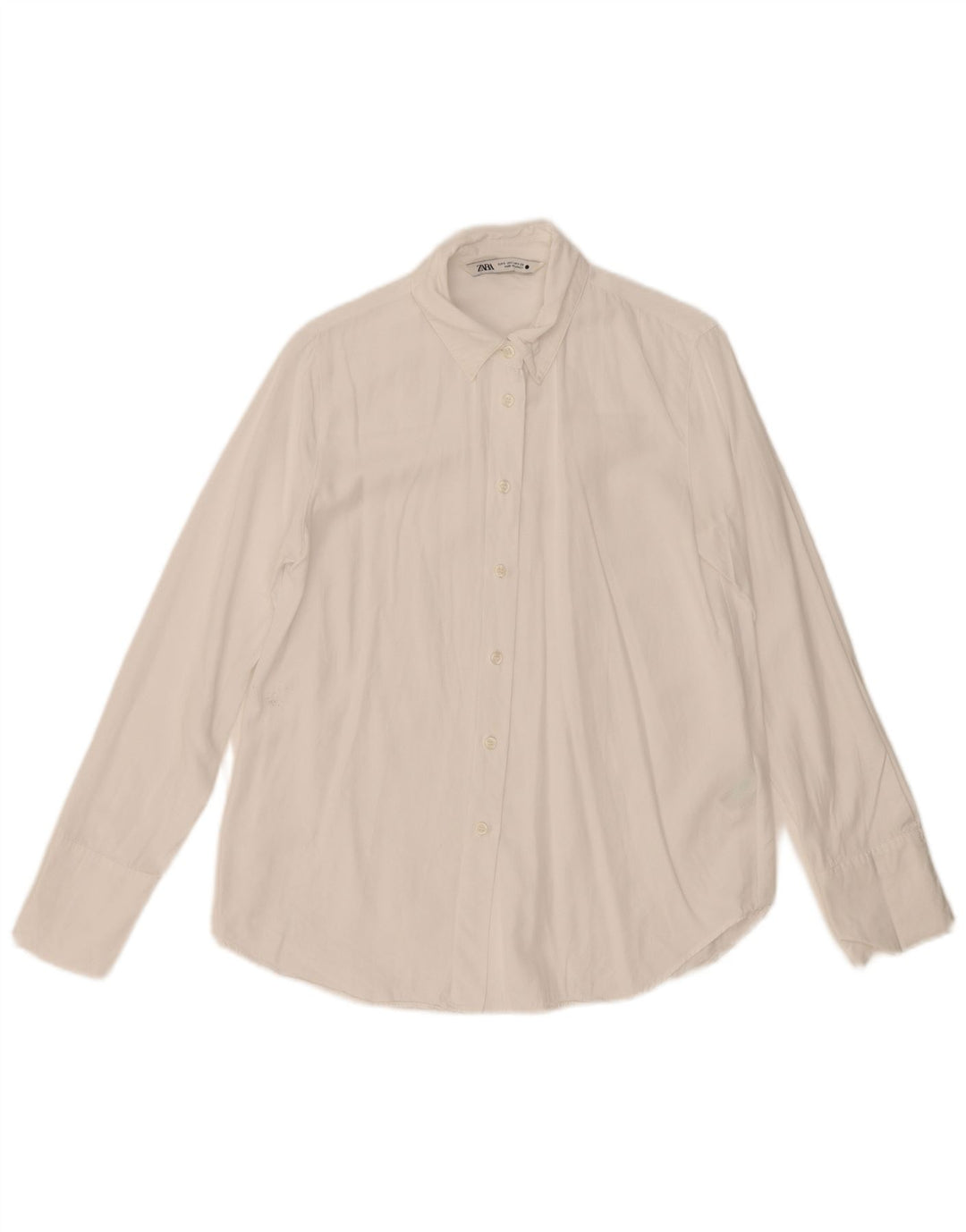 Zara Dameskjorte UK 10 Small White Lyocell